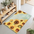thumbnail image 1 of 2x3 Ft Entryway Area Rug, Yellow Sunflower Blossom Kitchen Rug Runner Washable Floor Mat, Summer Floral Vintage Boho Green Non Slip Indoor Door Mat Throw Carpet for Bathroom Living Room Bedroom, 1 of 8