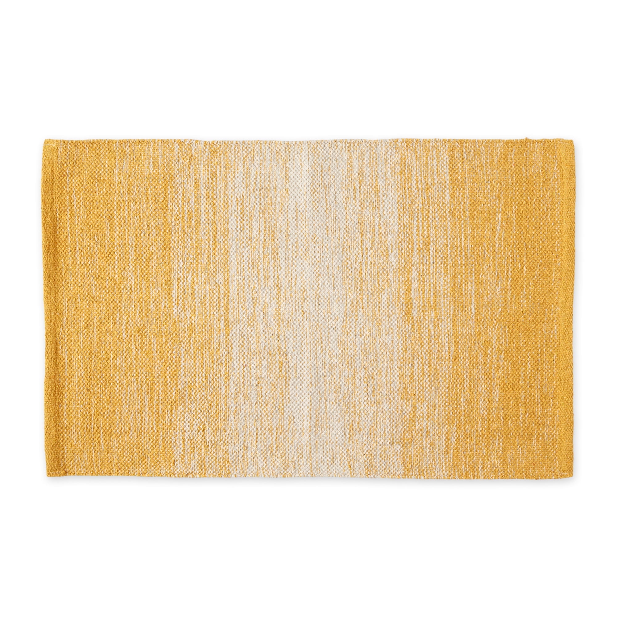 Honey Gold Ombre Stripe Cotton Rectangular Rug 24" x 36"