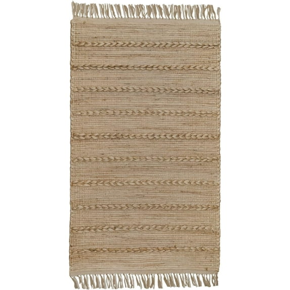 2x3 Ft Small Jute Natural Area Rug, 100% Hand Woven Rug for Indoor Front Entrance Kitchen & Bathrooms, Non-Slip Low-Pile Floor Carpet, Home Decor.