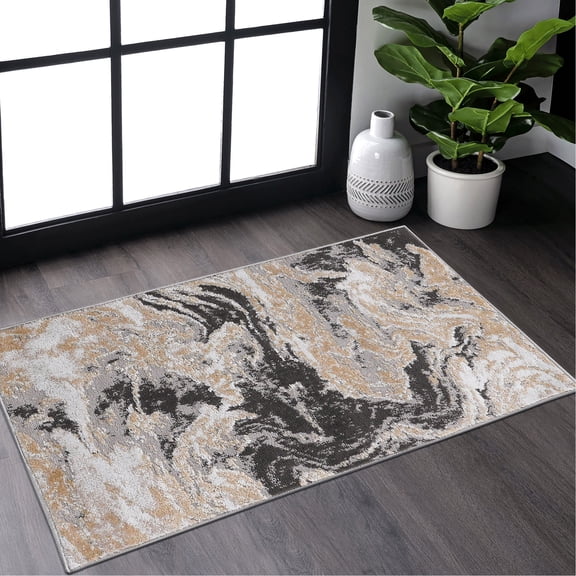 2x3 Grey Loom & Rug, Non-shedding And Stain , Great For Living Room, Bedroom, Office Area Non-shedding, Fits Dining Nursery