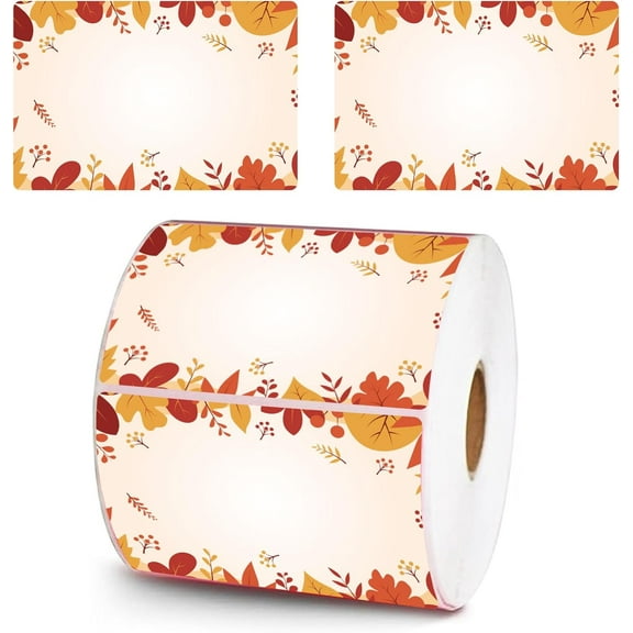 2x3 Inch Autumn Thermal Stickers Direct Thermal Labels Fall Maple Leaves Stickers Self-Adhesive Printer Labels 250Pcs