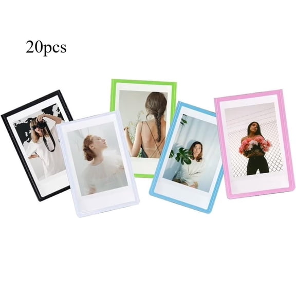 20 Pack Magnetic Photo Frames for Fujifilm Instax Mini, Colorful 2x3 Refrigerator Magnet Picture Holders for Fridge Locker & Whiteboard