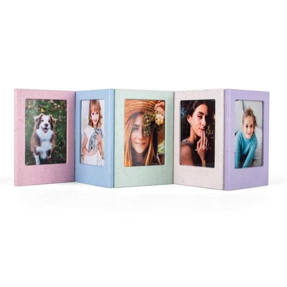 2x3 Mini Photo Frame for Instax Mini EVO/12/11/Liplay/SE/Link 3/41/40/99/90/7+ Camera Film, Small Tabletop Picture Frame with Clear Protective Film, 7 Packs 3-in Films Frame - Multicolour