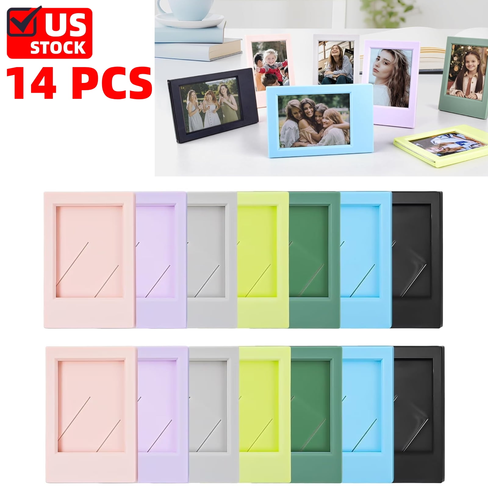 2x3 Mini Photo Frame Set with Clear Protective Film ( 14 PCS )- Desk ...