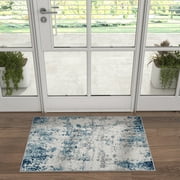 2x3 Modern Blue Small Area Rug, Throw Mat for Indoor Entry | Ideal for Kitchen or Bathroom Rugs 2' x 3'