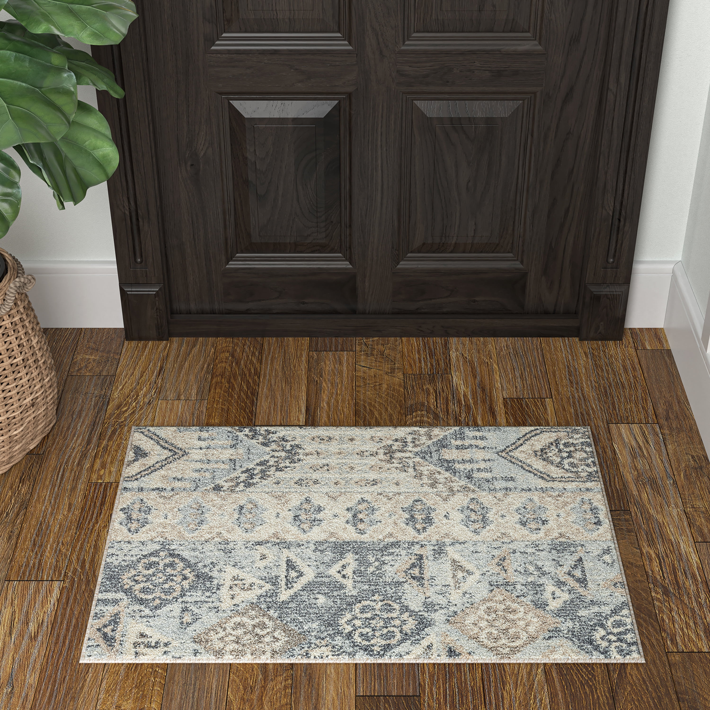 2x3 Modern Cream Small Area Rug, Throw Mat for Indoor Entry | Ideal for Kitchen or Bathroom Rugs 2' x 3'
