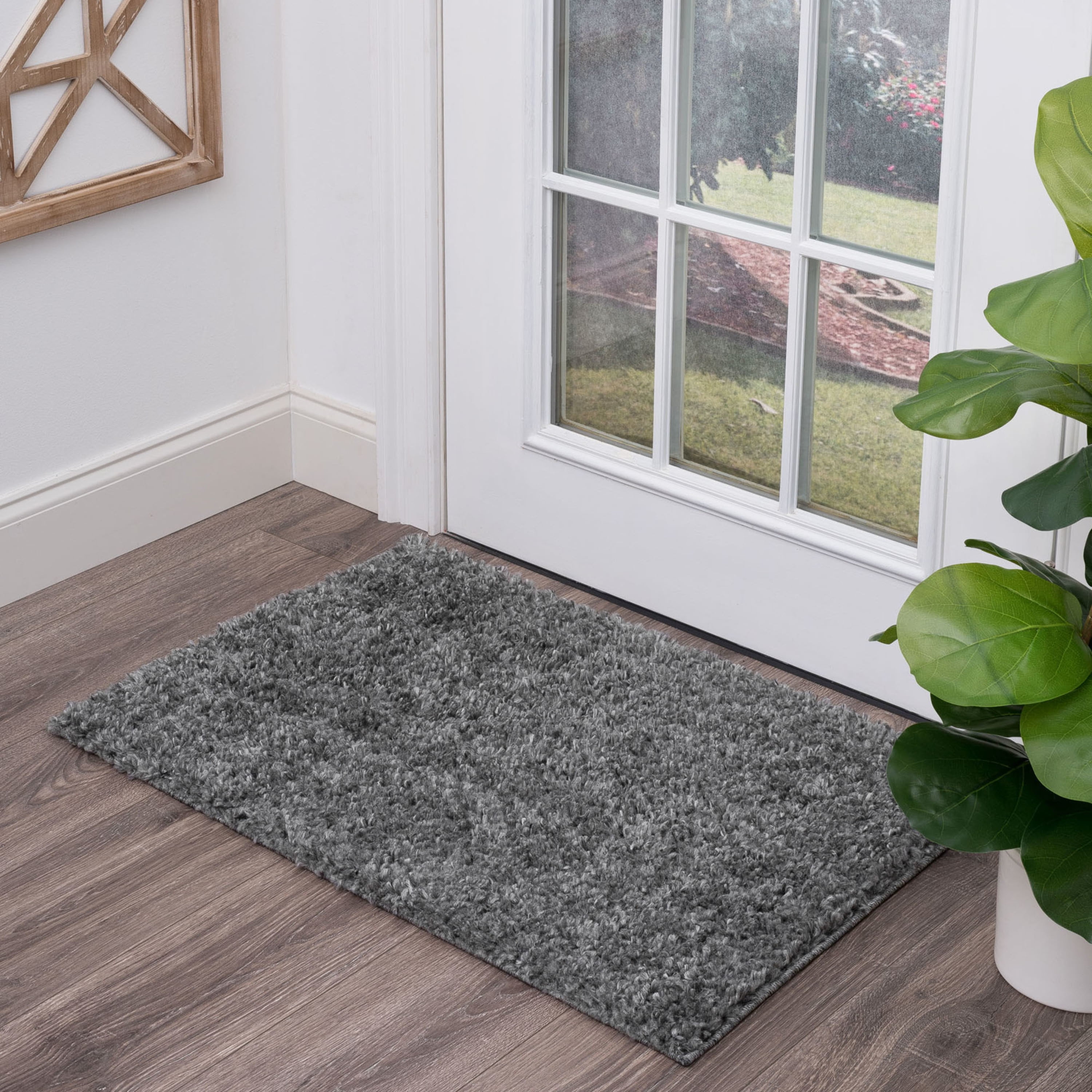Bliss Rugs Transitional Solid Color 2' x 3' Gray Polypropylene Indoor Area Rug, 2' x 3'
