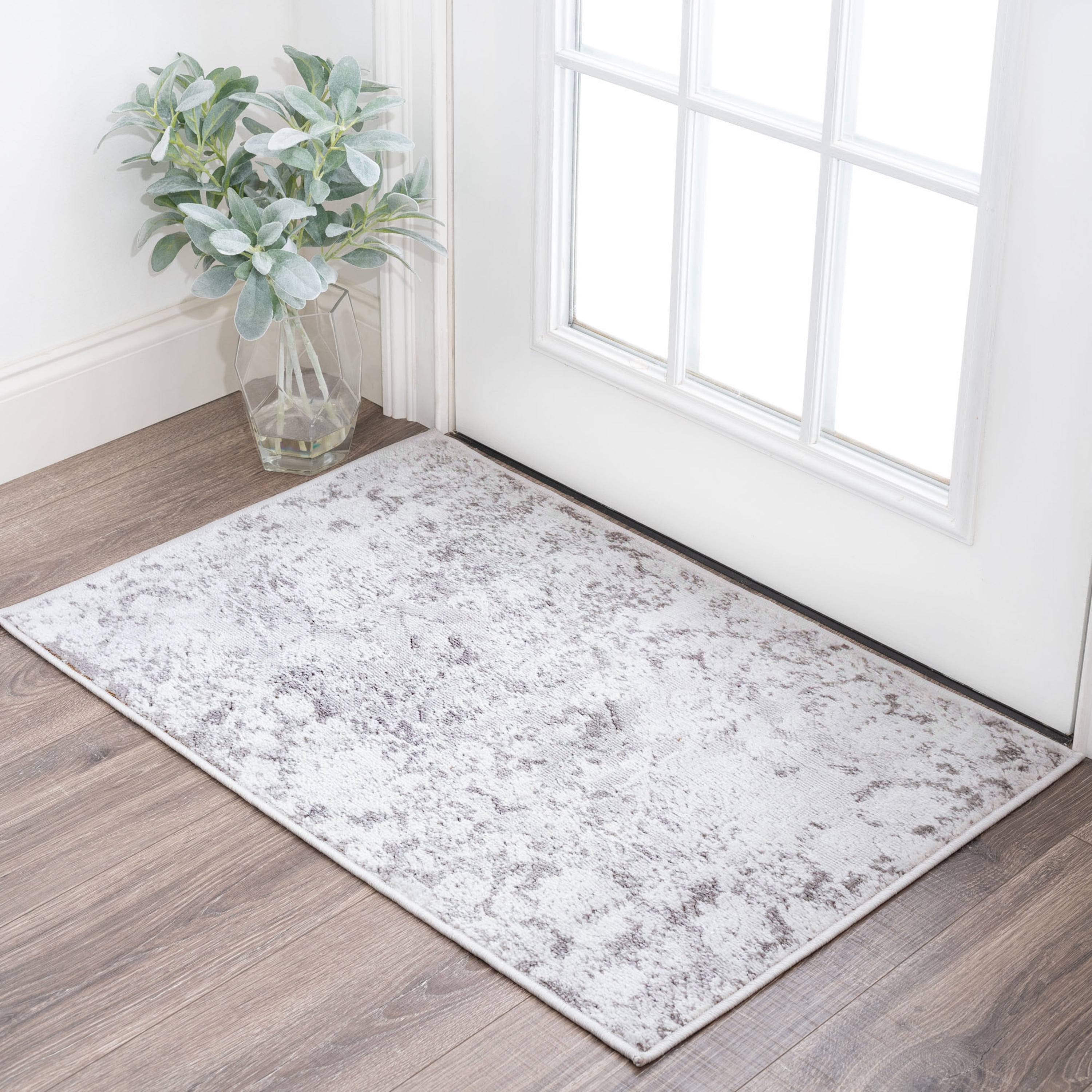 Bliss Rugs Traditional Indoor Doormat Floral Floor Mat for Entrance