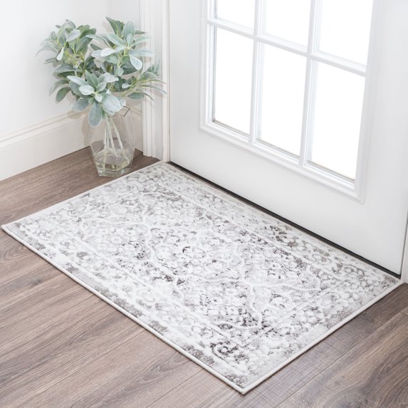 2x3 Modern Gray Small Area Rug, Throw Mat for Indoor Entry | Ideal for Kitchen or Bathroom Rugs 2' x 3'
