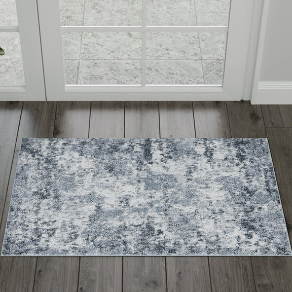 Bliss Rugs Traditional Indoor Doormat Medallion Floor Mat for Entrance, Indoor Door Mat | Gray, 2' x 3'