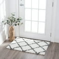 thumbnail image 1 of 2x3 Modern White Small Area Rug, Throw Mat for Indoor Entry | Ideal for Kitchen or Bathroom Rugs 2' x 3', 1 of 9
