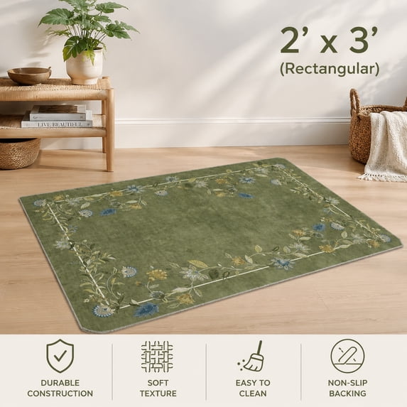 Entry Room Rugs 2x3 Small Area Rugs for Entryway, Machine Washable, Non Slip Rubber ...