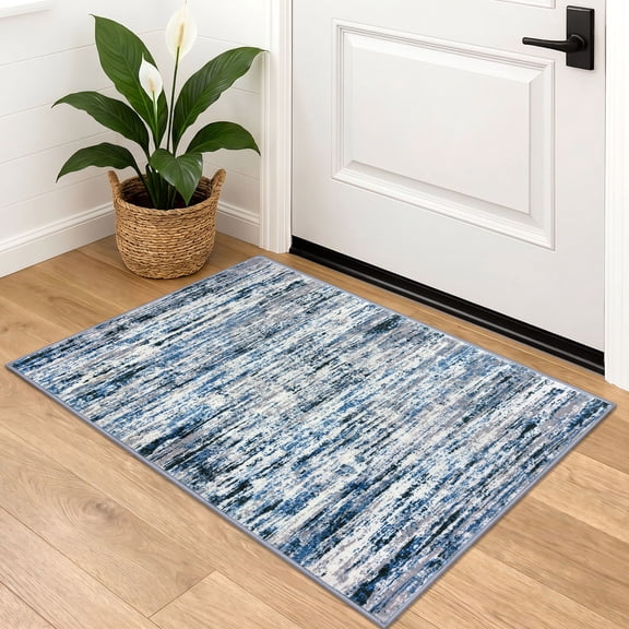 Brisasol Small Rug 2x3 Abstract Throw Rugs with Rubber Backing Washable Entryway Rug Indoor Door Mat Soft Thin Kitchen Rugs for Foyer Entrance Bedroom