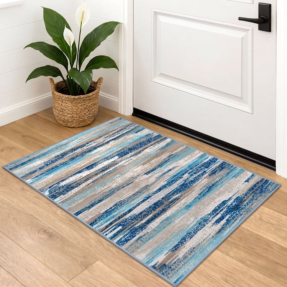 Brisasol Small Rug 2x3 Abstract Throw Rugs with Rubber Backing Washable Entryway Rug Indoor Door Mat Soft Thin Kitchen Rugs for Foyer Entrance Bedroom