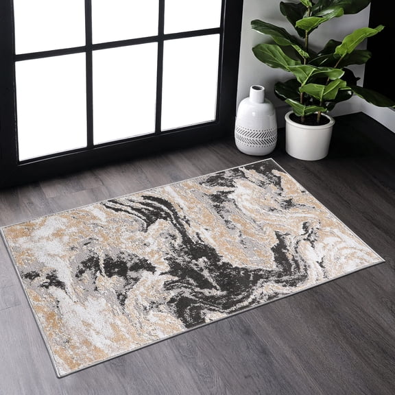 2x3 Stain-Resistant Loop Pile Rug / Ideal for High-Traffic Areas