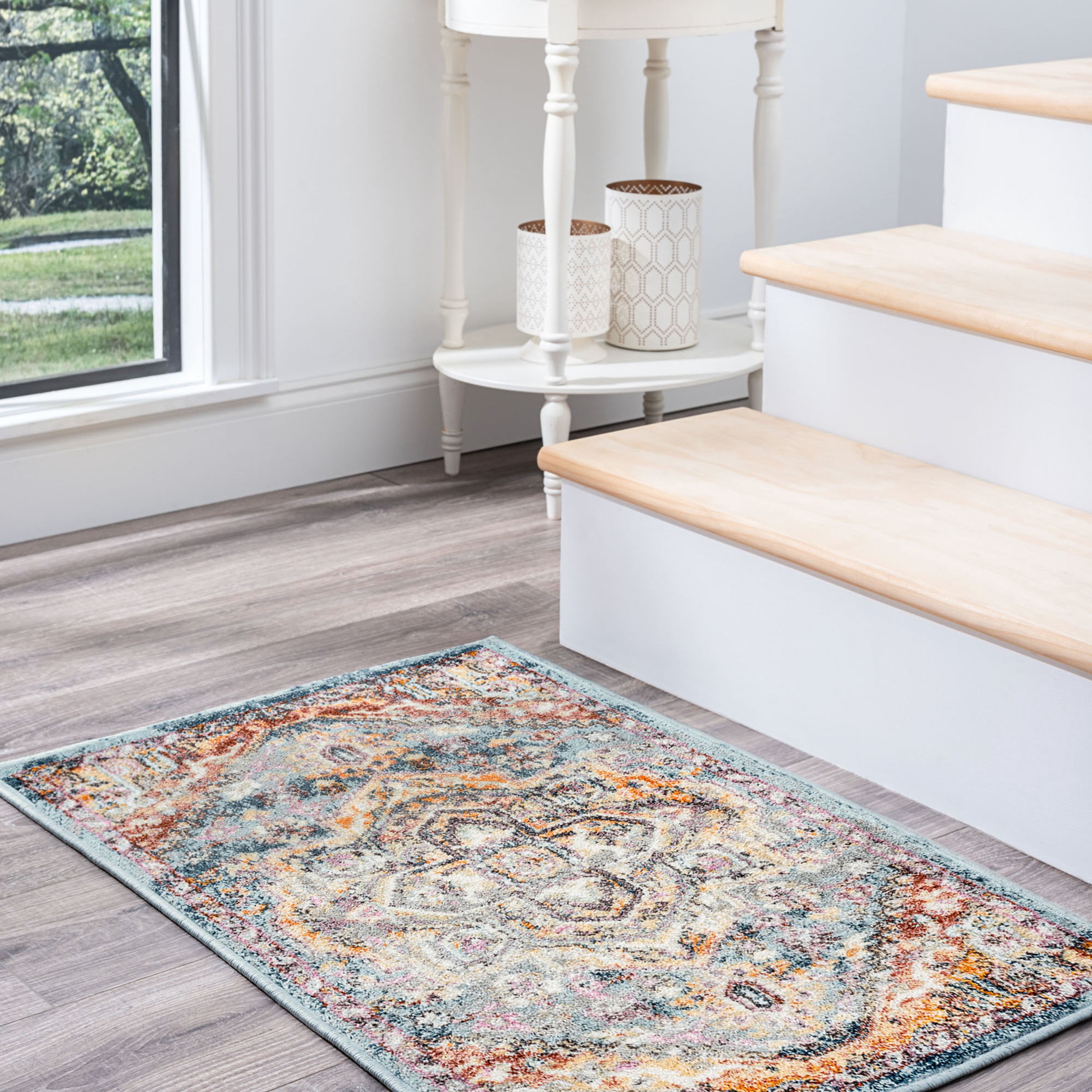 2x3 Traditional Denim Small Area Rug, Throw Mat for Indoor Entry | Ideal for Kitchen or Bathroom Rugs 2' x 3'