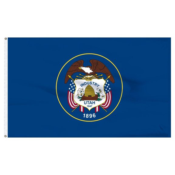 2x3 Utah SuperPoly Flag 2'x3' Banner Grommets 100D FABRIC