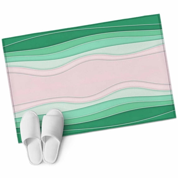 2x3 Washable Area Rugs,Abstract Green Beige Ocean Wave Non-Slip Soft Rug Indoor Carpet,Floor Rugs for Living Room Bedroom