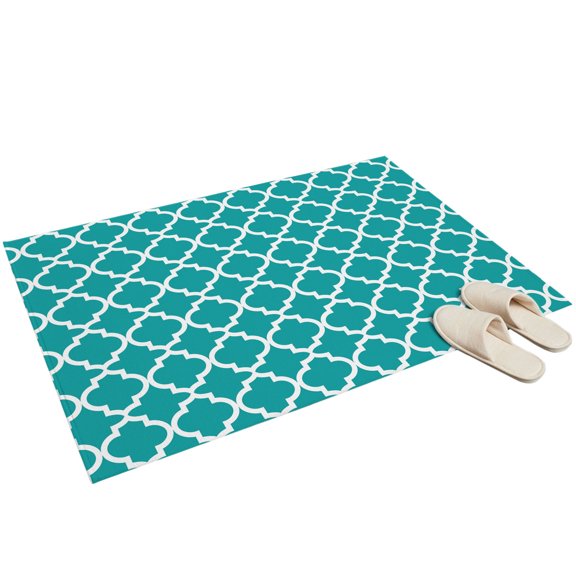 2x3 Washable Area Rugs,Abstract Morocco Pattern Non-Slip Ultra Soft Rug Large Indoor Carpet,Modern Geometric on Teal Floor Rugs for Home Living Room Bedroom Dining Room Office