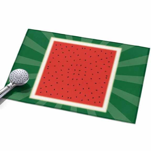 2x3 Washable Area Rugs,Abstract Summer Watermelon Texture Non-Slip Ultra Soft Rug Large Indoor Carpet,Dot on Red Green Stripe Floor Rugs for Home Living Room Bedroom Dining Room Office