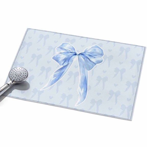 2x3 Washable Area Rugs,Blue Bow Love Heart Non-Slip Ultra Soft Rug Large Indoor Carpet,Seamless Bowknot Floor Rugs for Home Living Room Bedroom Dining Room Office