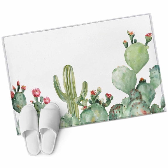 2x3 Washable Area Rugs,Botanical Cactus Flower Non-Slip Soft Rug Indoor Carpet,Floor Rugs for Living Room Bedroom