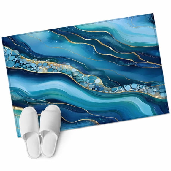 2x3 Washable Area Rugs,Cartoon Marble Texture Wave Bubble Non-Slip Soft Rug Indoor Carpet,Floor Rugs for Living Room Bedroom