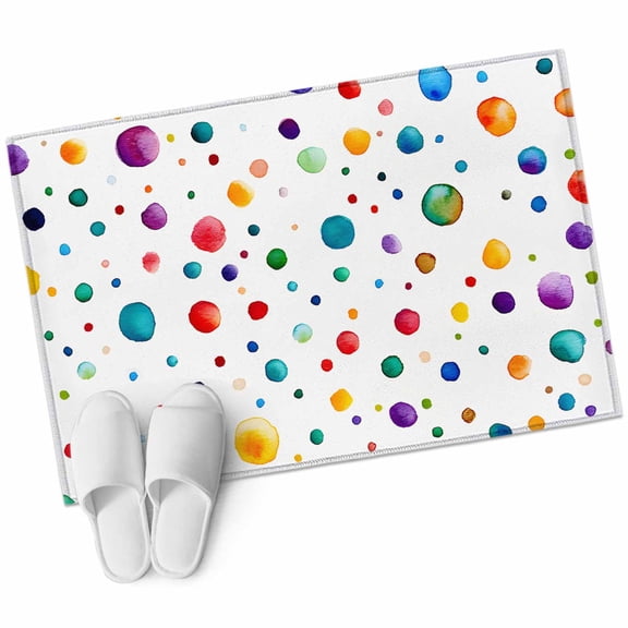 2x3 Washable Area Rugs,Color Polka Dot Watercolor Non-Slip Soft Rug Indoor Carpet,Floor Rugs for Living Room Bedroom