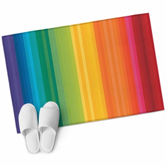 2x3 Washable Area Rugs,Colorful Stripes Rainbow Non-Slip Soft Rug Indoor Carpet,Floor Rugs for Living Room Bedroom