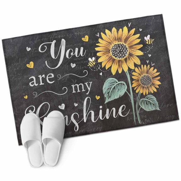 2x3 Washable Area Rugs,Country Sunflower Plant Sunshine Quote Non-Slip Soft Rug Indoor Carpet,Floor Rugs for Living Room Bedroom