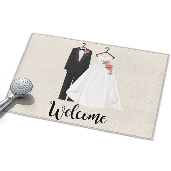 2x3 Washable Area Rugs,Couple Wedding Dress Non-Slip Ultra Soft Rug Large Indoor Carpet,Modern Simple Romantic Art Floor Rugs for Home Living Room Bedroom Dining Room Office