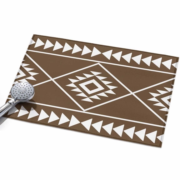 2x3 Washable Area Rugs,Ethnic Abstract Geometric Triangle Non-Slip Ultra Soft Rug Large Indoor Carpet,Brown White Tribal Art Floor Rugs for Home Living Room Bedroom Dining Room Office