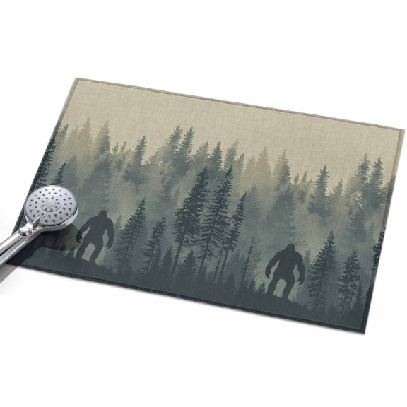 2x3 Washable Area Rugs,Forest Gorilla Wild Animal Trees Silhouette Non-Slip Ultra Soft Rug Large Indoor Carpet,Vintage Linen Floor Rugs for Home Living Room Bedroom Dining Room Office