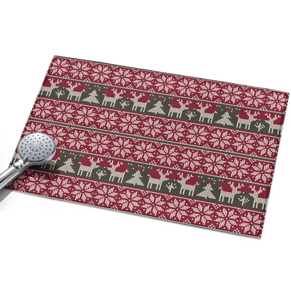 2x3 Washable Area Rugs,Geometric Knitting Winter Christmas Elk Non-Slip Ultra Soft Rug Large Indoor Carpet,Xmas Tree Floor Rugs for Home Living Room Bedroom Dining Room Office