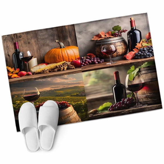 2x3 Washable Area Rugs,Grapes Wine Farm Barrel Non-Slip Soft Rug Indoor Carpet,Floor Rugs for Living Room Bedroom