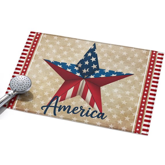 2x3 Washable Area Rugs,Independence Day Patriotic America Flag Non-Slip Ultra Soft Rug Large Indoor Carpet,Red Stripe Blue Star Floor Rugs for Home Living Room Bedroom Dining Room Office