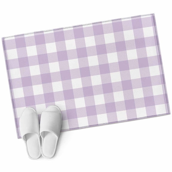 2x3 Washable Area Rugs,Lavender Purple Grid Non-Slip Soft Rug Indoor Carpet,Floor Rugs for Living Room Bedroom