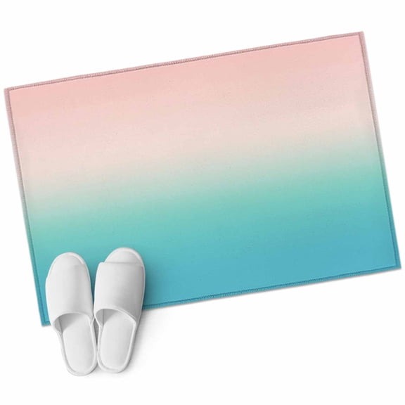 2x3 Washable Area Rugs,Light Blue to Pink Gradient Non-Slip Soft Rug Indoor Carpet,Floor Rugs for Living Room Bedroom