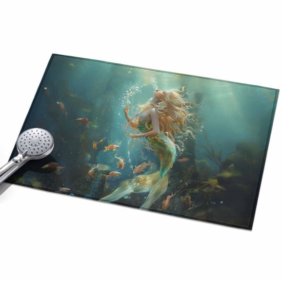2x3 Washable Area Rugs,Marine Beautiful Mermaid Fish Non-Slip Ultra Soft Rug Large Indoor Carpet,Undersea Ocean Life Seaweed Floor Rugs for Home Living Room Bedroom Dining Room Office