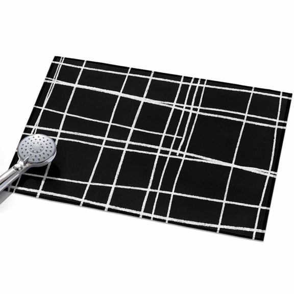 2x3 Washable Area Rugs,Minimalist Grid Lines Non-Slip Ultra Soft Rug Large Indoor Carpet,Window Pane on Black Background Floor Rugs for Home Living Room Bedroom Dining Room Office