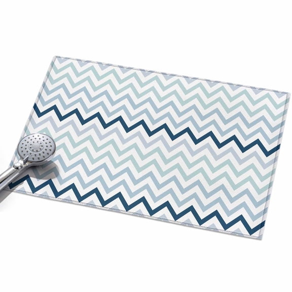 2x3 Washable Area Rugs,Nautical Blue Herringbone Non-Slip Ultra Soft Rug Large Indoor Carpet,Abstract Geometric Wavy Lines Floor Rugs for Home Living Room Bedroom Dining Room Office