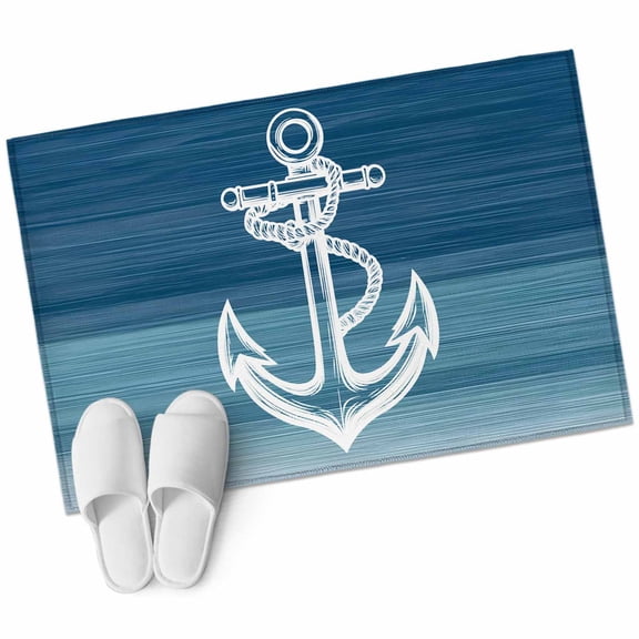 2x3 Washable Area Rugs,Ocean Nautical Anchor Non-Slip Soft Rug Indoor Carpet,Floor Rugs for Living Room Bedroom