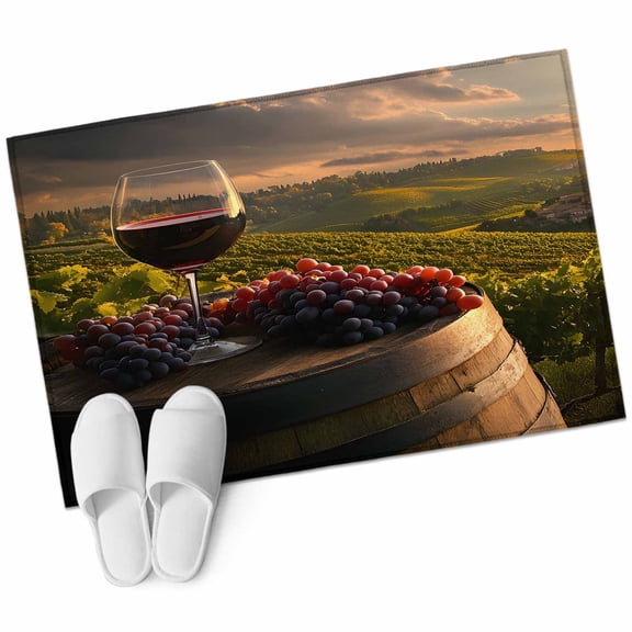 2x3 Washable Area Rugs,Pastoral Grape Wine Vintage Barrel Non-Slip Soft Rug Indoor Carpet,Floor Rugs for Living Room Bedroom