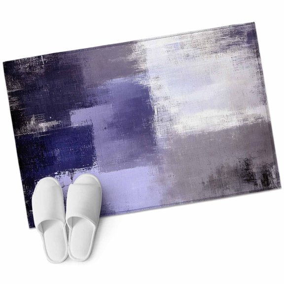 2x3 Washable Area Rugs,Purple Gray Block Retro Art Non-Slip Soft Rug Indoor Carpet,Floor Rugs for Living Room Bedroom