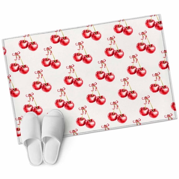 2x3 Washable Area Rugs,Red Cherry Fruit Seamless Non-Slip Soft Rug Indoor Carpet,Floor Rugs for Living Room Bedroom