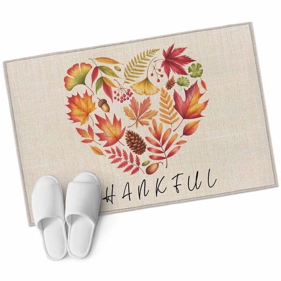 2x3 Washable Area Rugs,Retro Autumn Maple Leaves Pine Fruit Non-Slip Soft Rug Indoor Carpet,Floor Rugs for Living Room Bedroom