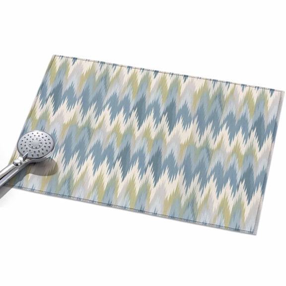 2x3 Washable Area Rugs,Retro Blue Green Zigzag Chevron Non-Slip Ultra Soft Rug Large Indoor Carpet,Southwest Ethnic Style Floor Rugs for Home Living Room Bedroom Dining Room Office