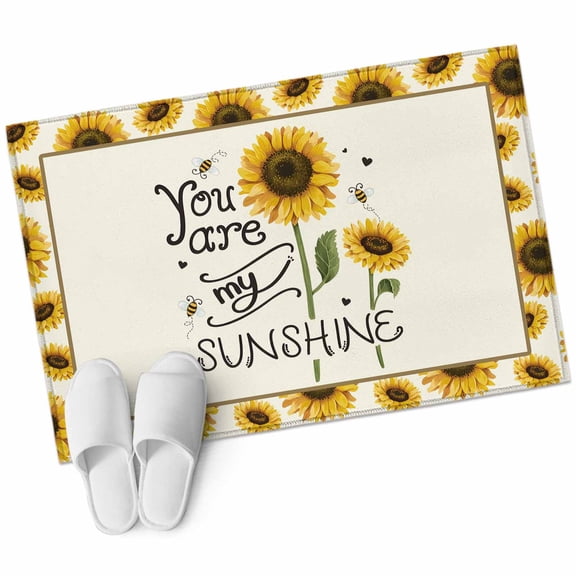 2x3 Washable Area Rugs,SUNSHINE Sunflower Quotes Non-Slip Soft Rug Indoor Carpet,Floor Rugs for Living Room Bedroom