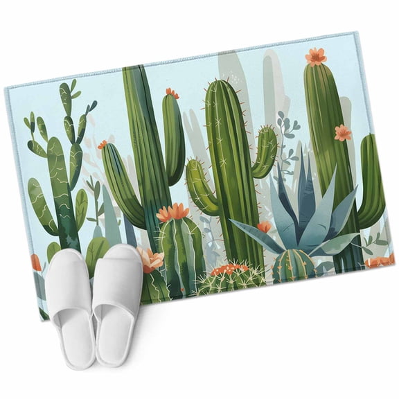 2x3 Washable Area Rugs,Summer Green Cactus Succulent Flower Non-Slip Soft Rug Indoor Carpet,Floor Rugs for Living Room Bedroom