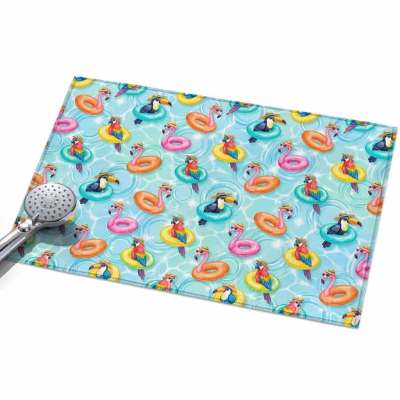 2x3 Washable Area Rugs,Summer Pool Float Swim Rings Non-Slip Ultra Soft Rug Large Indoor Carpet,Tropical Flamingo Birds Floor Rugs for Home Living Room Bedroom Dining Room Office